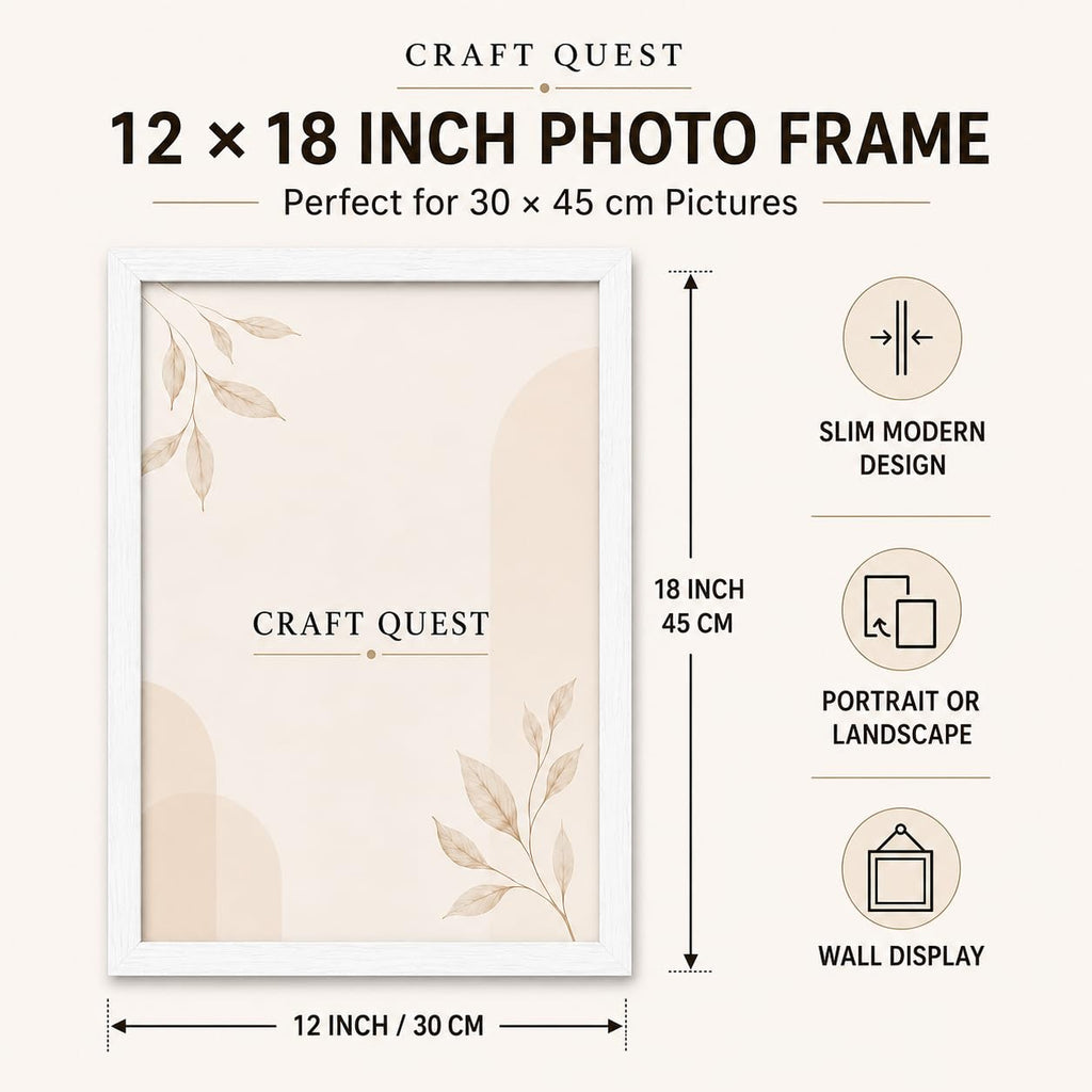 CRAFT QUEST 4X6 Inch Size synthetic Wall Mount Photo frames Single For Home Decoration, Living Room, Office Decoration (Natural, Set of 1)