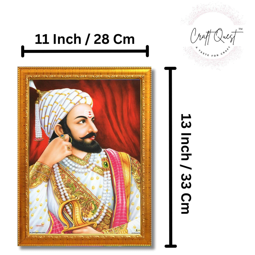 CRAFT QUEST Chhatrapati Shivaji Maharaj photo frame Home Decorative items with synthetic frame (Style 2)