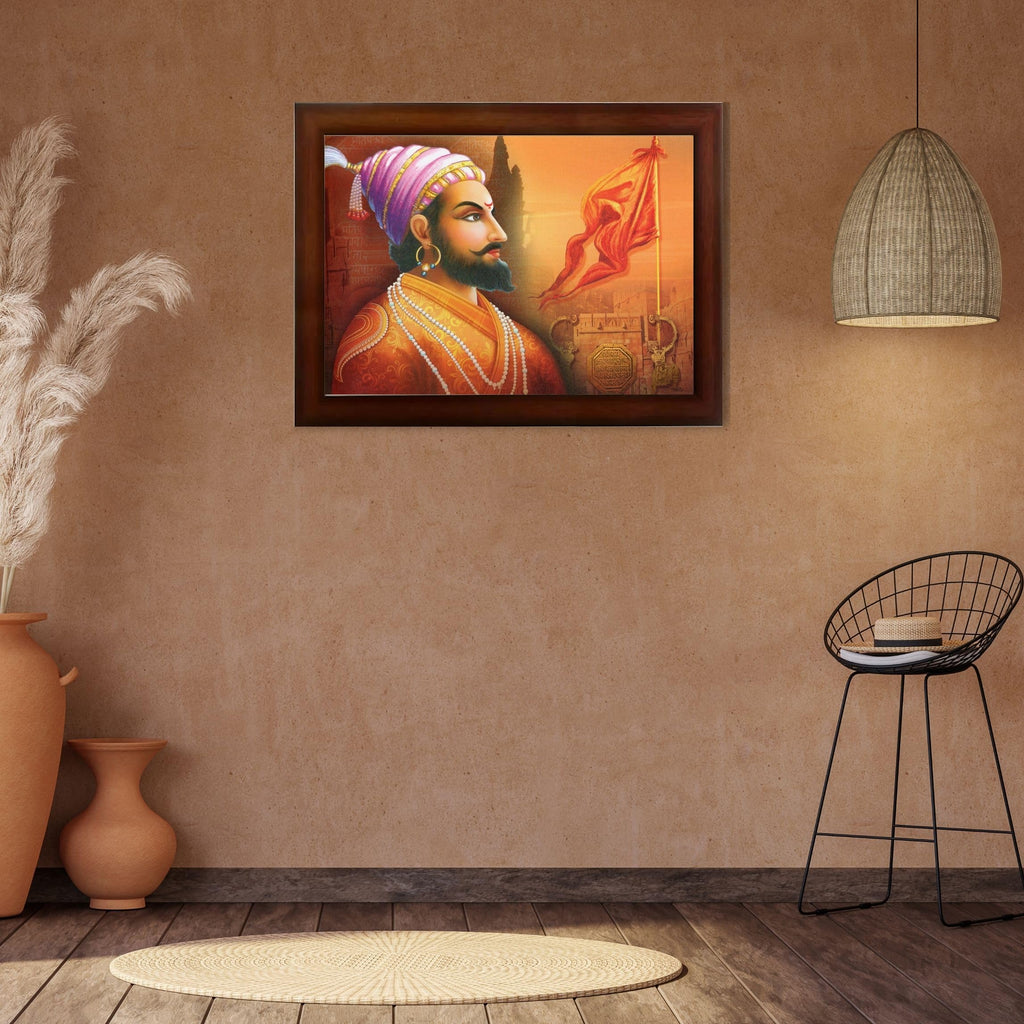CRAFT QUEST Chhatrapati Shivaji Maharaj photo frame Home Decorative items with synthetic frame