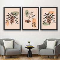 CRAFT QUEST Wall Art Decor Paintings | Set of 3 BOHO Wall Art Frames for Home Decoratio | Ideal for Living Room, Offices & Bedroom