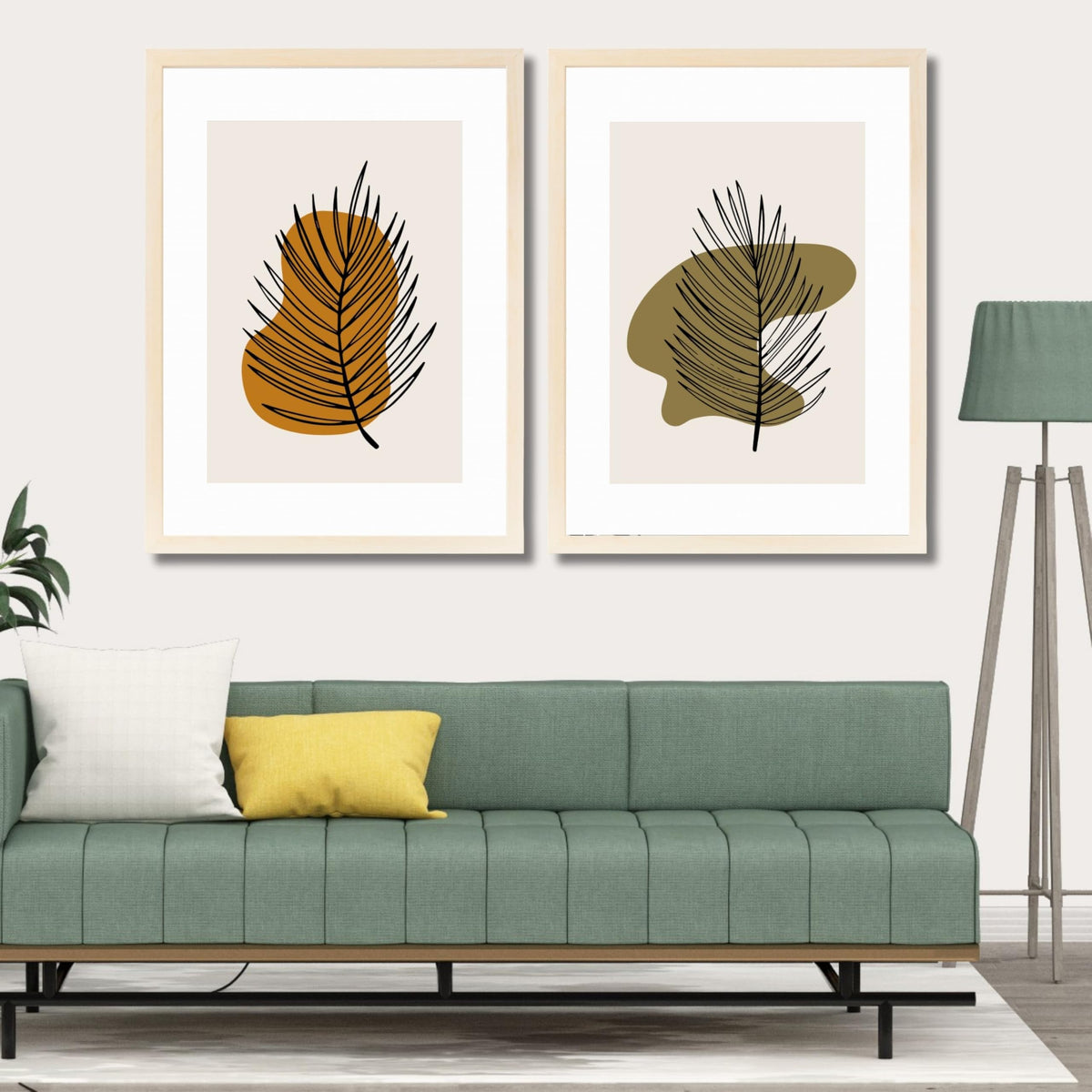 CRAFT QUEST Wall Art Decor Paintings | Set of 2 Wall Art Frames for Home Decoration | Ideal for Living Room, Bedroom & Office (Style 114)