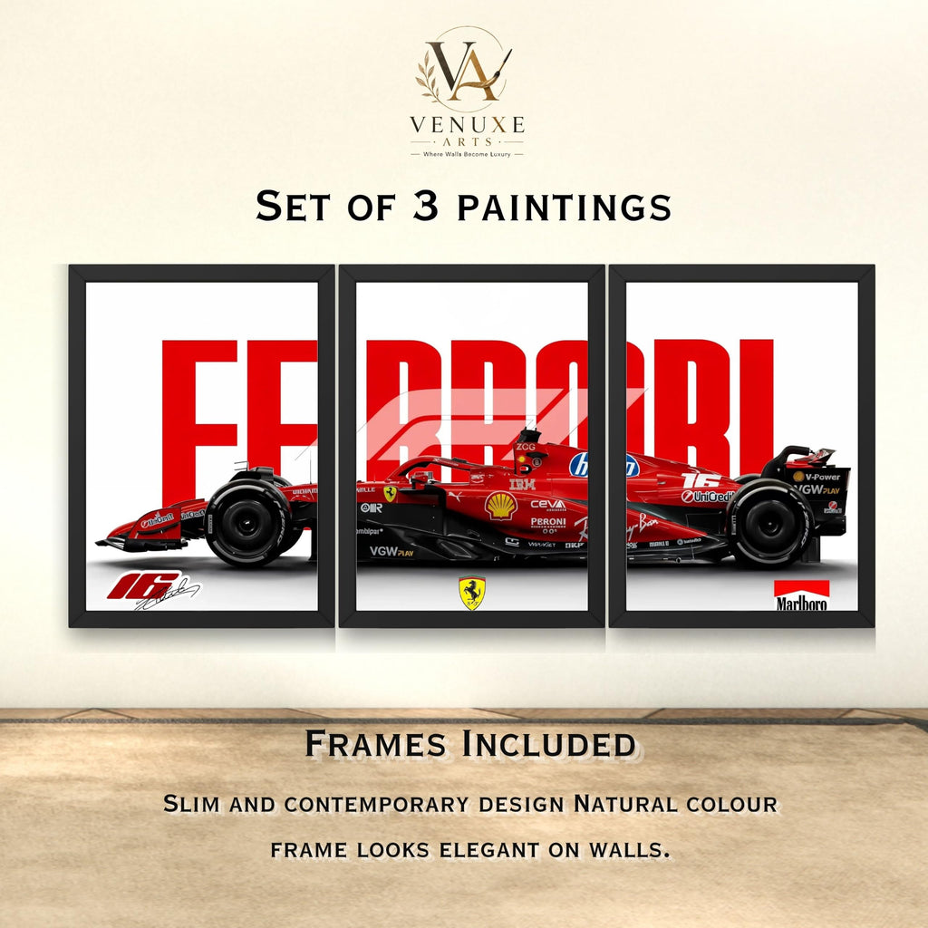 VENUXE ARTS Set Of 3 Big Sports Cars Framed Posters Gift Items for Boys Room Wall Decoration Bedroom Living Room Office Studio Décor | Car Poster Frame for Wall Décor