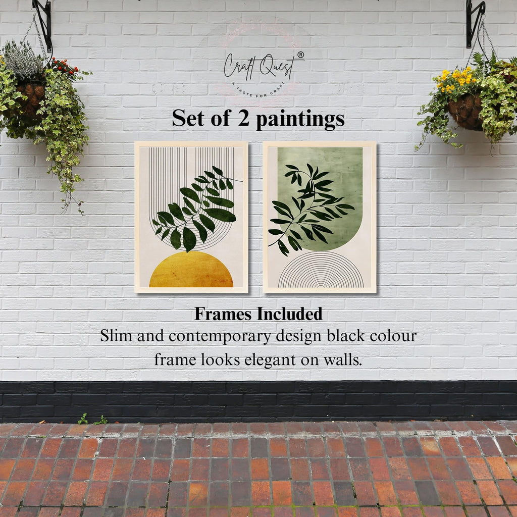 CRAFT QUEST Set of 2 piece Wall Art poster Frame Painting for Wall Decoration With Acrylic Glass, living room, Home, Office, Restraunt