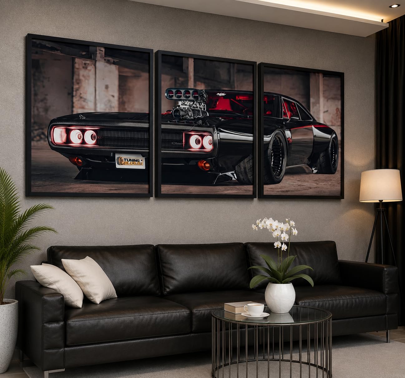 VENUXE ARTS Set Of 3 Big Sports Cars Framed Posters Gift Items for Boys Room Wall Decoration Bedroom Living Room Office Studio Décor | Car Poster Frame for Wall Décor