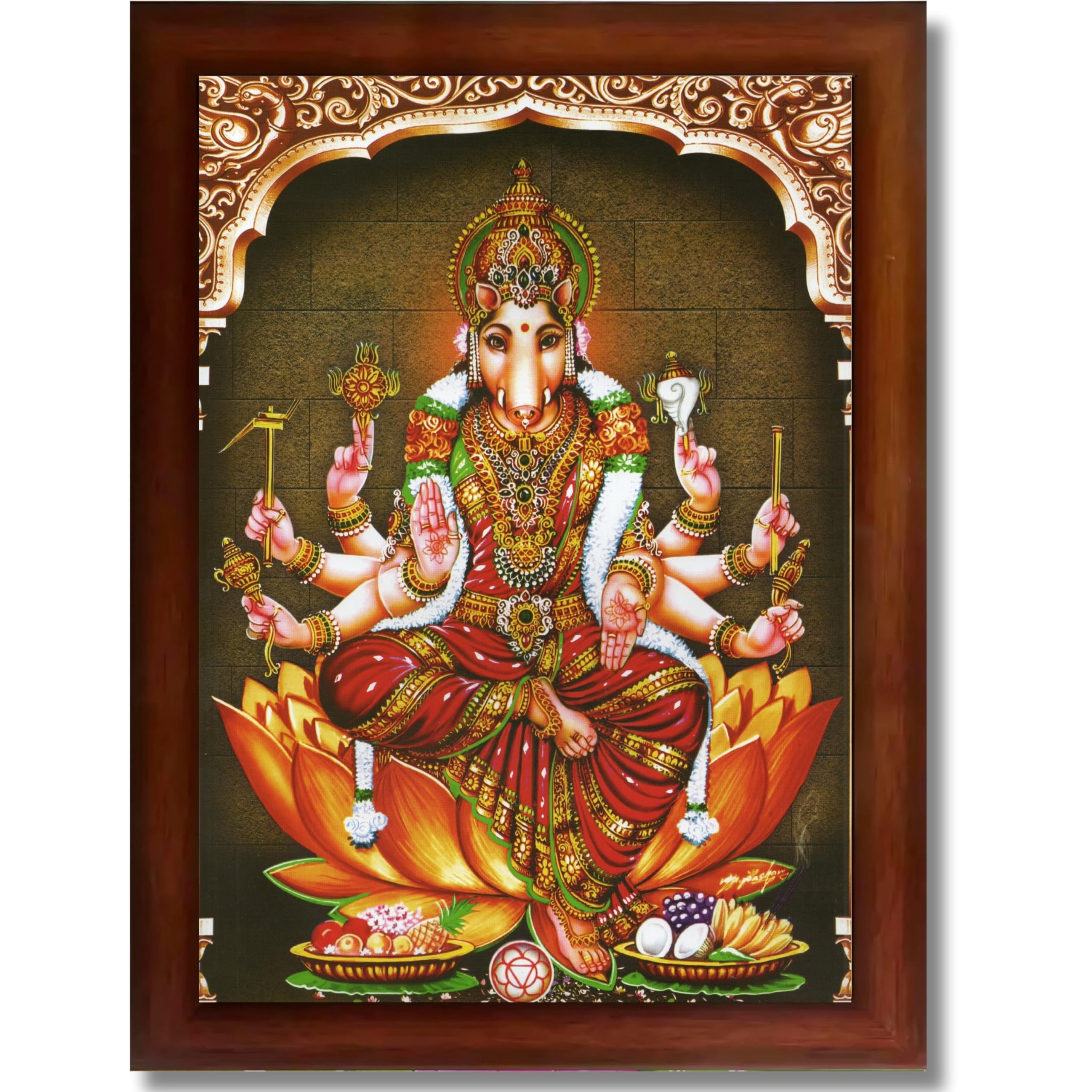 CRAFT QUEST God Varahi Amman Photo Varahi Wall Painting Photo Frame | South God Frame for Home, Office, Temple & Gifting
