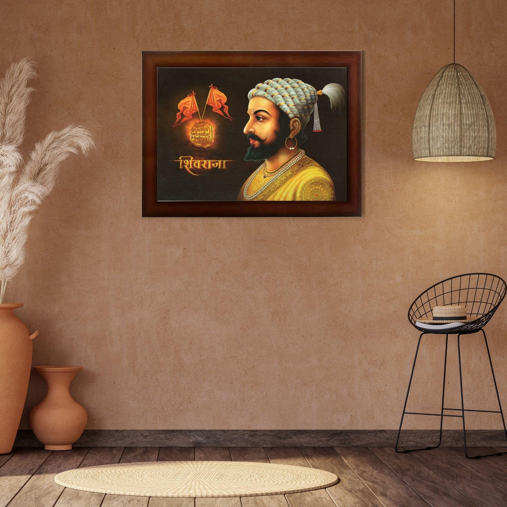 CRAFT QUEST Chhatrapati Shivaji Maharaj photo frame Home Decorative items with synthetic frame