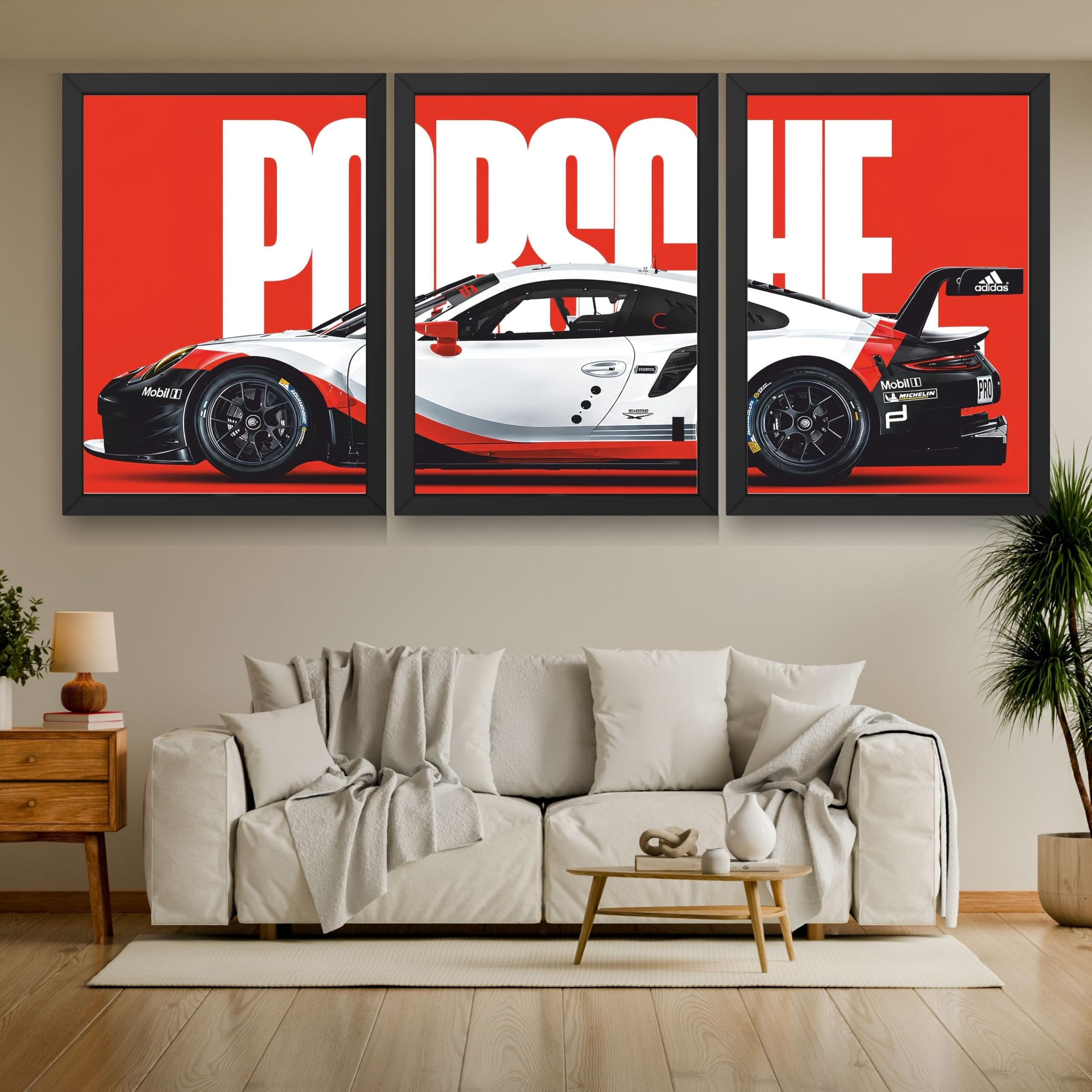 VENUXE ARTS Set Of 3 Big Sports Cars Framed Posters Gift Items for Boys Room Wall Decoration Bedroom Living Room Office Studio Décor | Car Poster Frame for Wall Décor