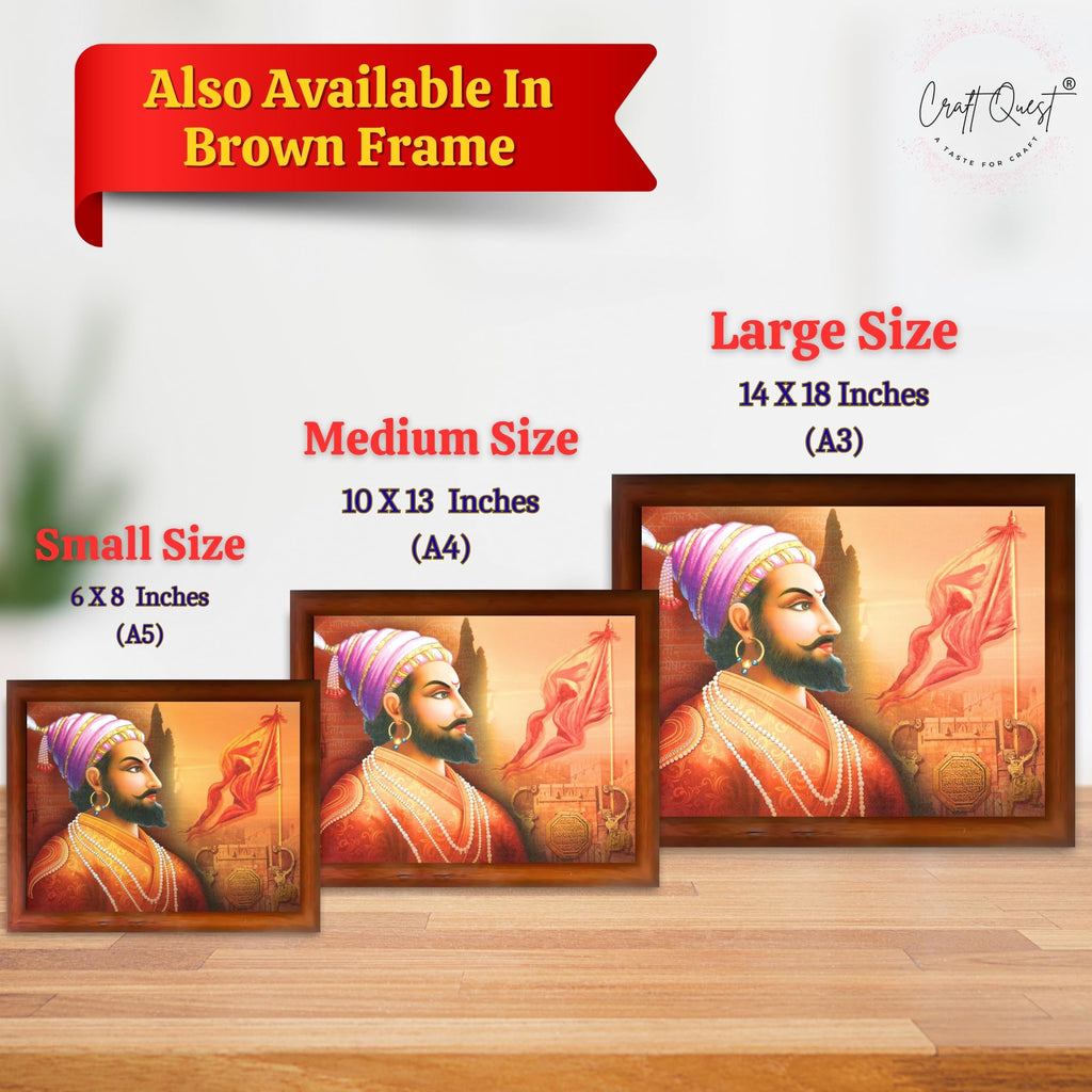 CRAFT QUEST Shri Chhatrapati Shivaji Maharaj Wall Photo Frame | Lightweight | Home Decoration Item | Best Gifting Option