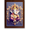 CRAFT QUEST Lord Ganesh Ganpati Ganapathi Hanging Wall Painting Framed For Home Décor