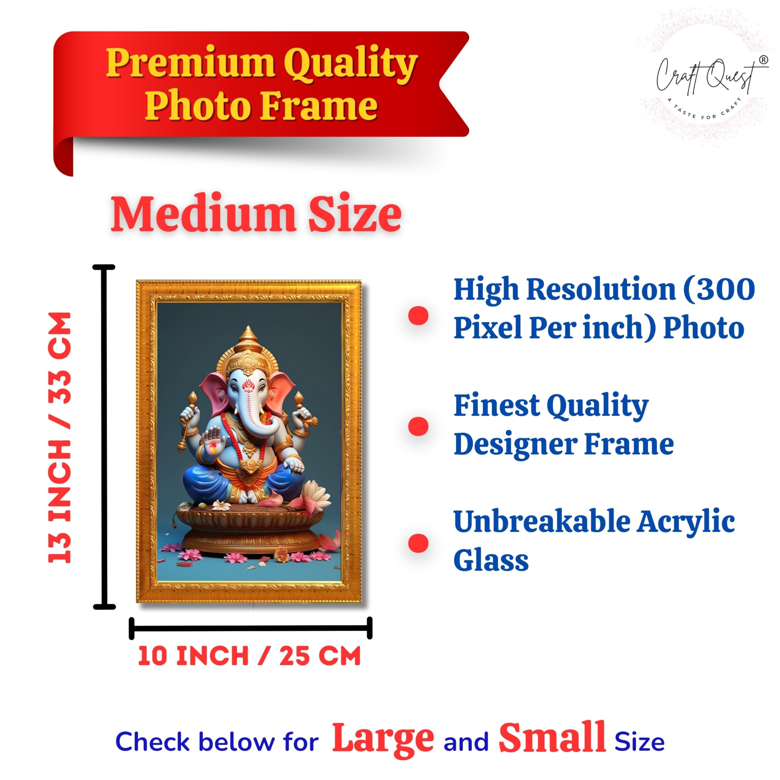 CRAFT QUEST Lord Ganesha Abstract Modern Wall Painting With Frame For Home and Office Décor