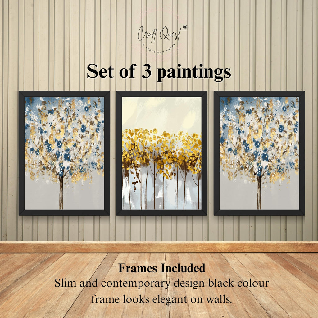 CRAFT QUEST Modern Art 3 SET Paintings Wall Art | Set of 3 Frames for Home Decoration | Ideal for Living Room, Bedroom & Offices