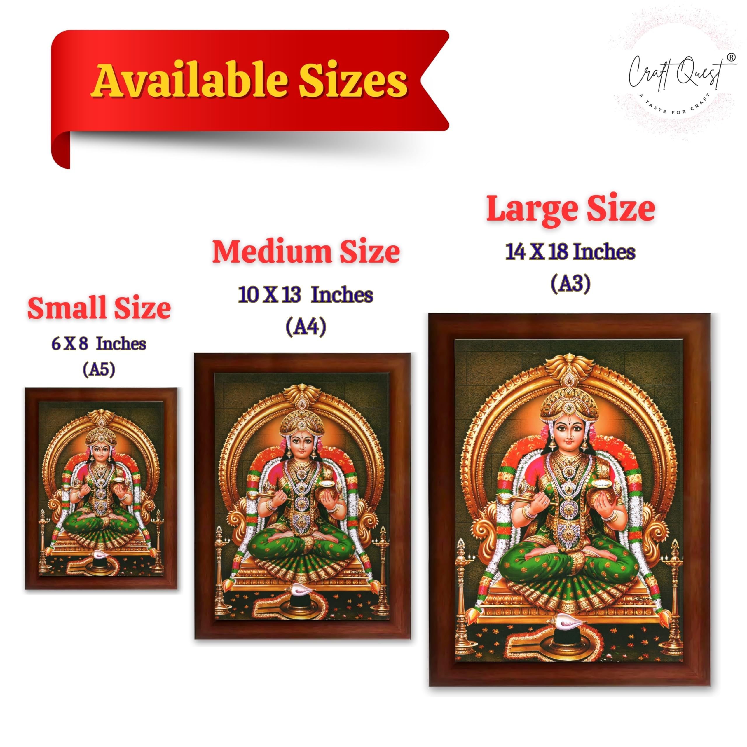 CRAFT QUEST Shiva & Maa Annapurna devi sitting on throne photo frame with Acrylic Glass for Kitchen, Food & Prosperity Blessing Hindu