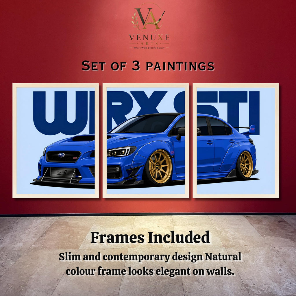 VENUXE ARTS Set Of 3 Big Sports Cars Framed Posters Gift Items for Boys Room Wall Decoration Bedroom Living Room Office Studio Décor | Car Poster Frame for Wall Décor
