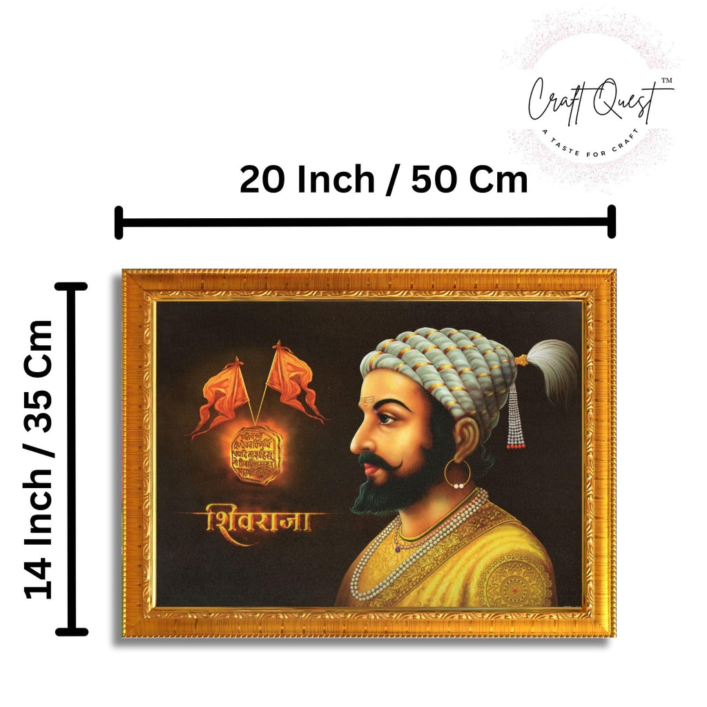 CRAFT QUEST Chhatrapati Shivaji Maharaj photo frame Home Decorative items with synthetic frame