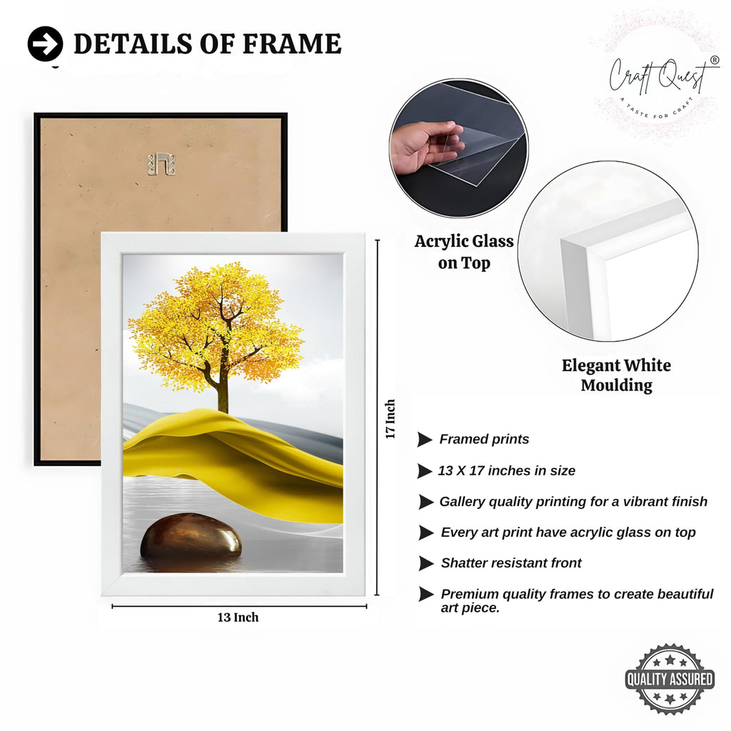 CRAFT QUEST Sanlian Adornment Abstract Modern Art | Set of 3 Frames for Home Decoration | Ideal for Living Room, Bedroom & Offices