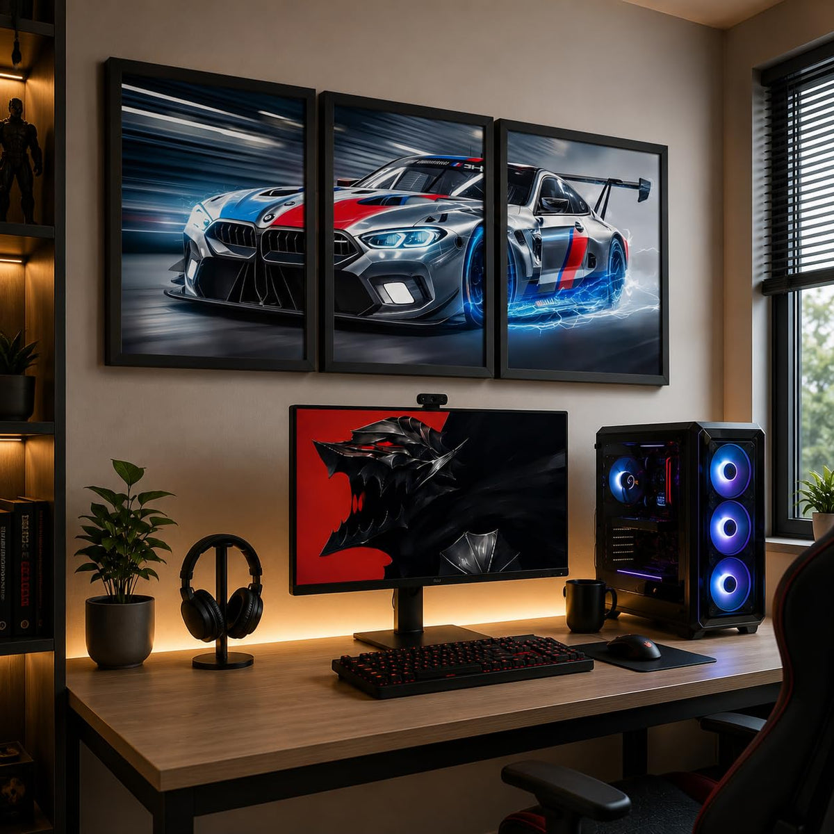 VENUXE ARTS Set Of 3 Big Sports Cars Framed Posters Gift Items for Boys Room Wall Decoration Bedroom Living Room Office Studio Décor | Car Poster Frame for Wall Décor