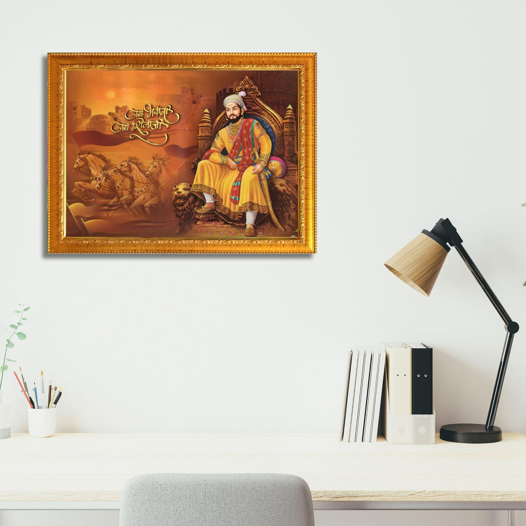 CRAFT QUEST Chhatrapati Shivaji Maharaj photo frame | Home Decorative items with synthetic frame