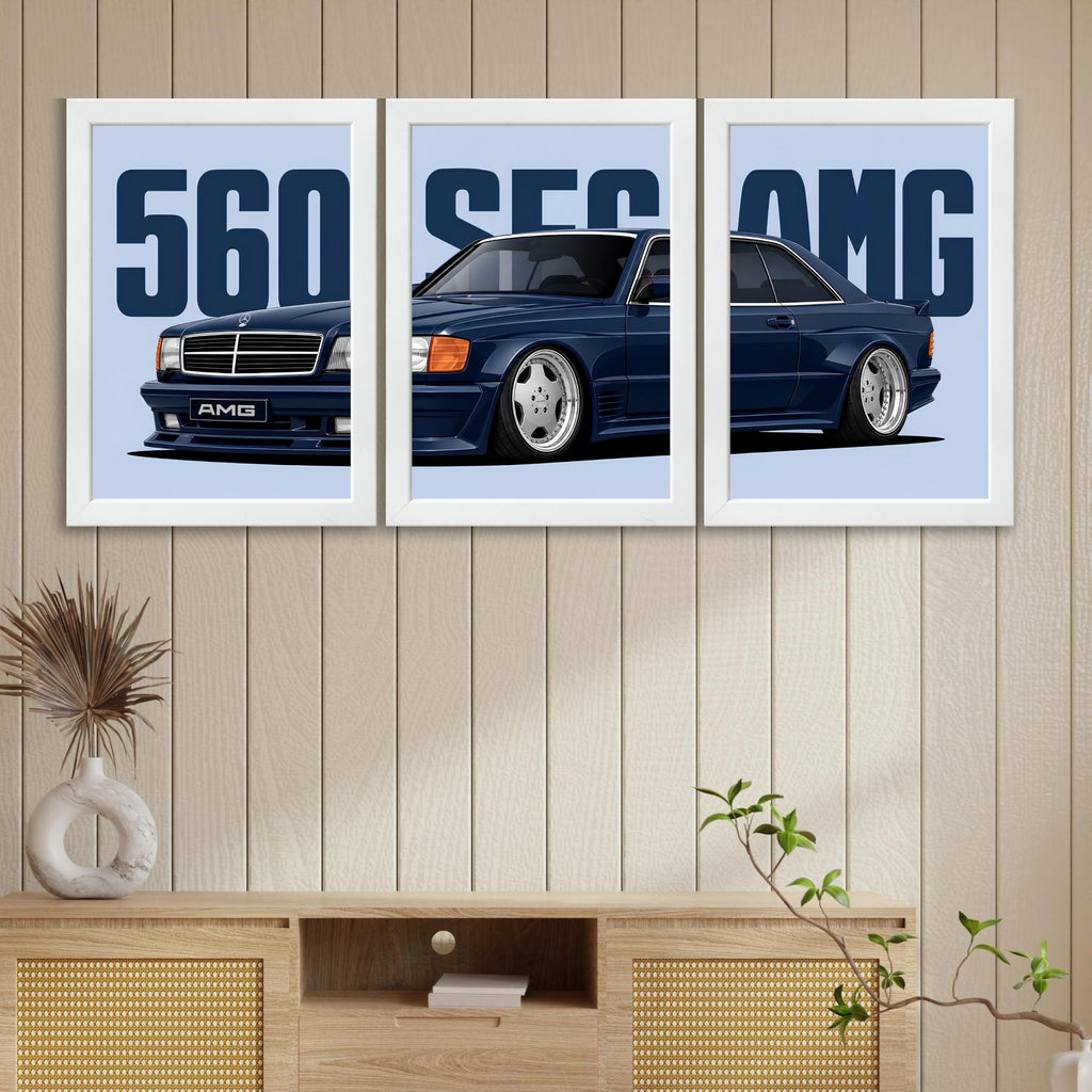 VENUXE ARTS Set Of 3 Big Sports Cars Framed Posters Gift Items for Boys Room Wall Decoration Bedroom Living Room Office Studio Décor | Car Poster Frame for Wall Décor