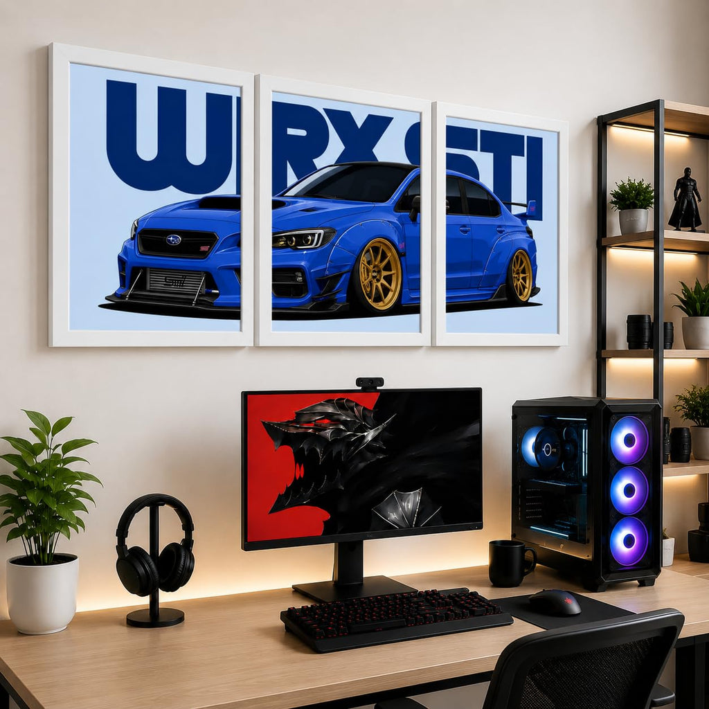 VENUXE ARTS Set Of 3 Big Sports Cars Framed Posters Gift Items for Boys Room Wall Decoration Bedroom Living Room Office Studio Décor | Car Poster Frame for Wall Décor