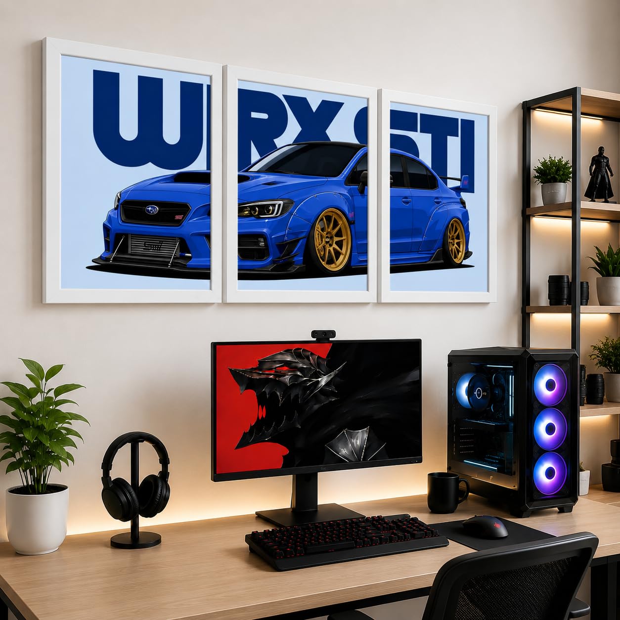 VENUXE ARTS Set Of 3 Big Sports Cars Framed Posters Gift Items for Boys Room Wall Decoration Bedroom Living Room Office Studio Décor | Car Poster Frame for Wall Décor