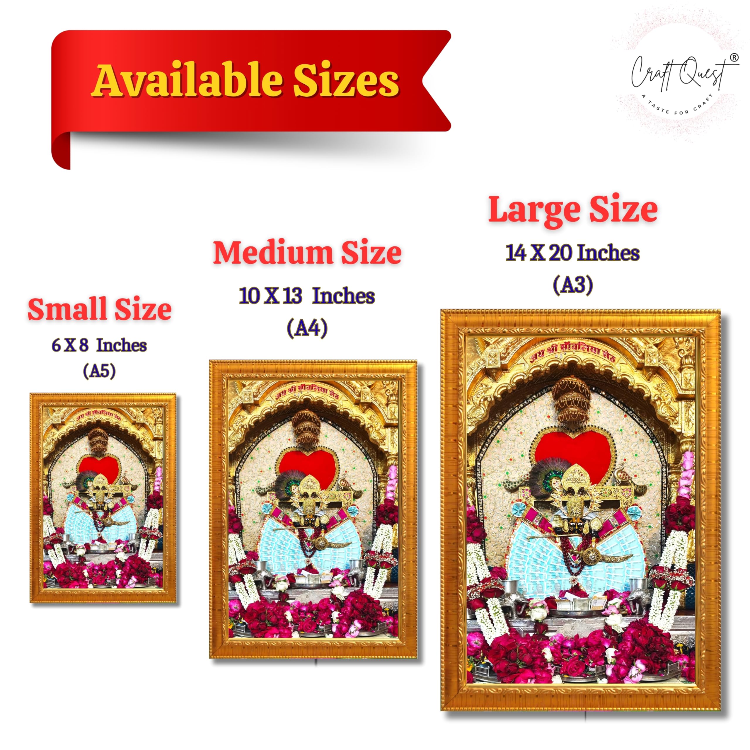 CRAFT QUEST Shree Sanwaliya Seth Shringaar Darshan Religious Photo Frame