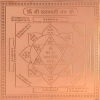 CRAFT QUEST Shree Saraswati Yantra Orignal - Copper