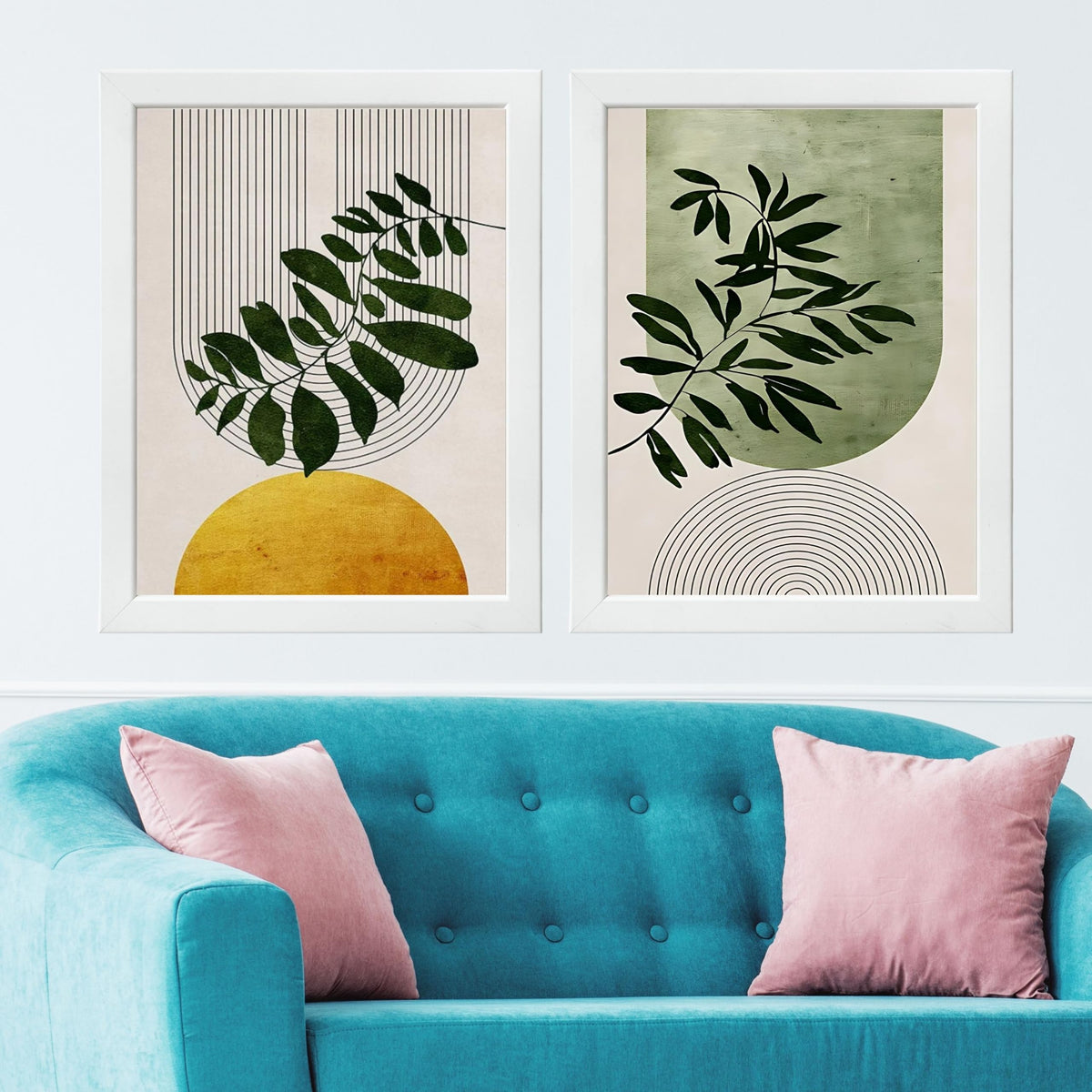 CRAFT QUEST Set of 2 piece Wall Art poster Frame Painting for Wall Decoration With Acrylic Glass, living room, Home, Office, Restraunt