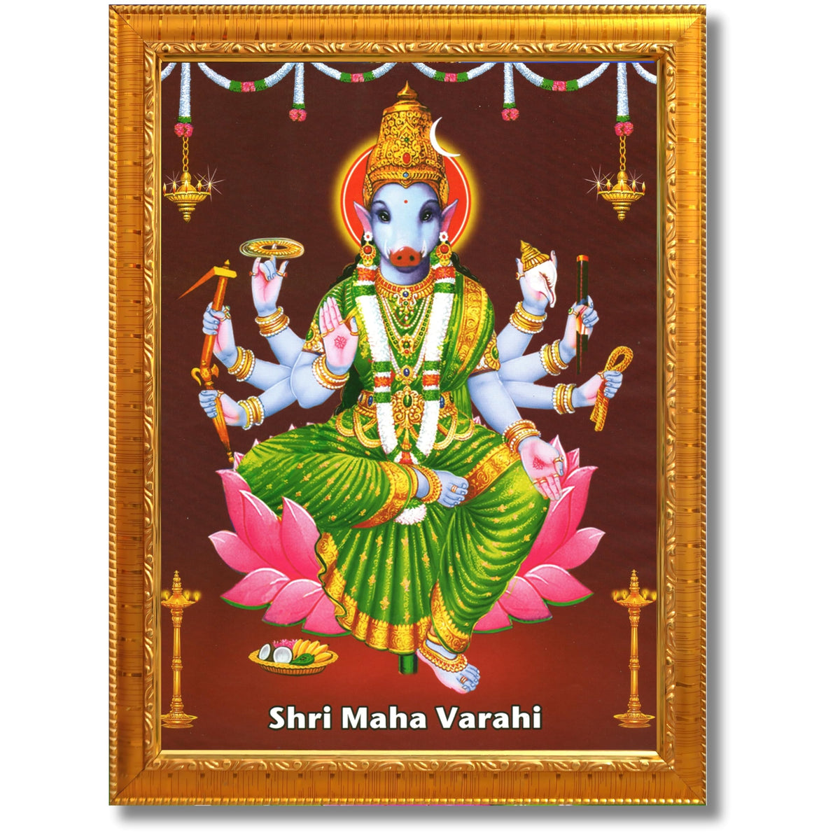 CRAFT QUEST Varahi Amman Devi Religious Photo Frame With Acrylic Glass, Religious Frame Painting