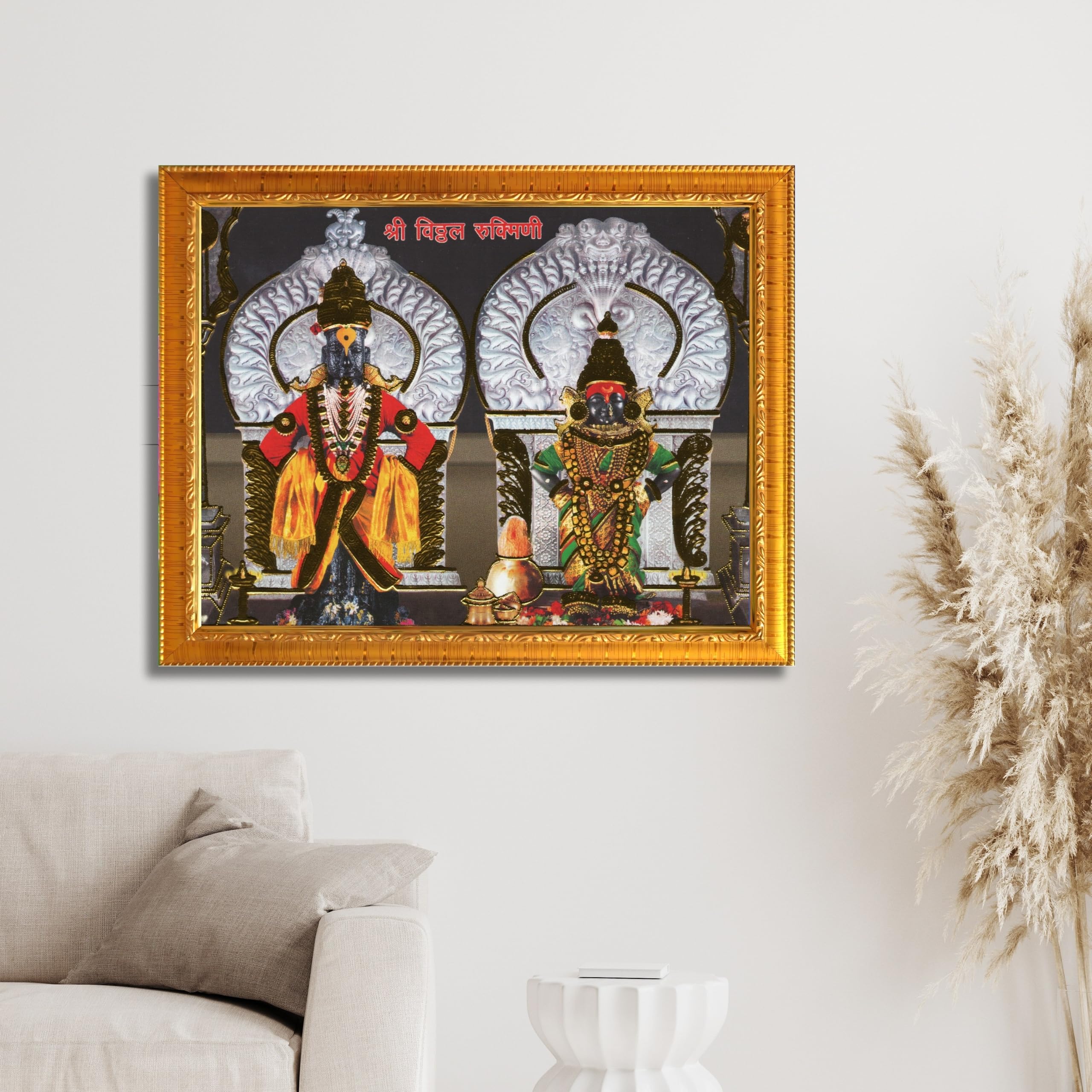 CRAFT QUEST Lord Shri Vitthal Rukmini Photo Frame with Acrylic Sheet Wall Hanging/Gift/Temple/puja Room/Home Decor