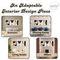 CRAFT QUEST Wall Art Decor Paintings | Set of 3 Abstract Wall Art Frames for Home Decoration | Ideal for Living Room, Bedroom & Office