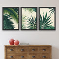 CRAFT QUEST Nature Inspired Tropical Palm Leaves Modern Wall Art | Set of 3 Frames for Home Decoration | Ideal for Living Room, Bedroom & Offices
