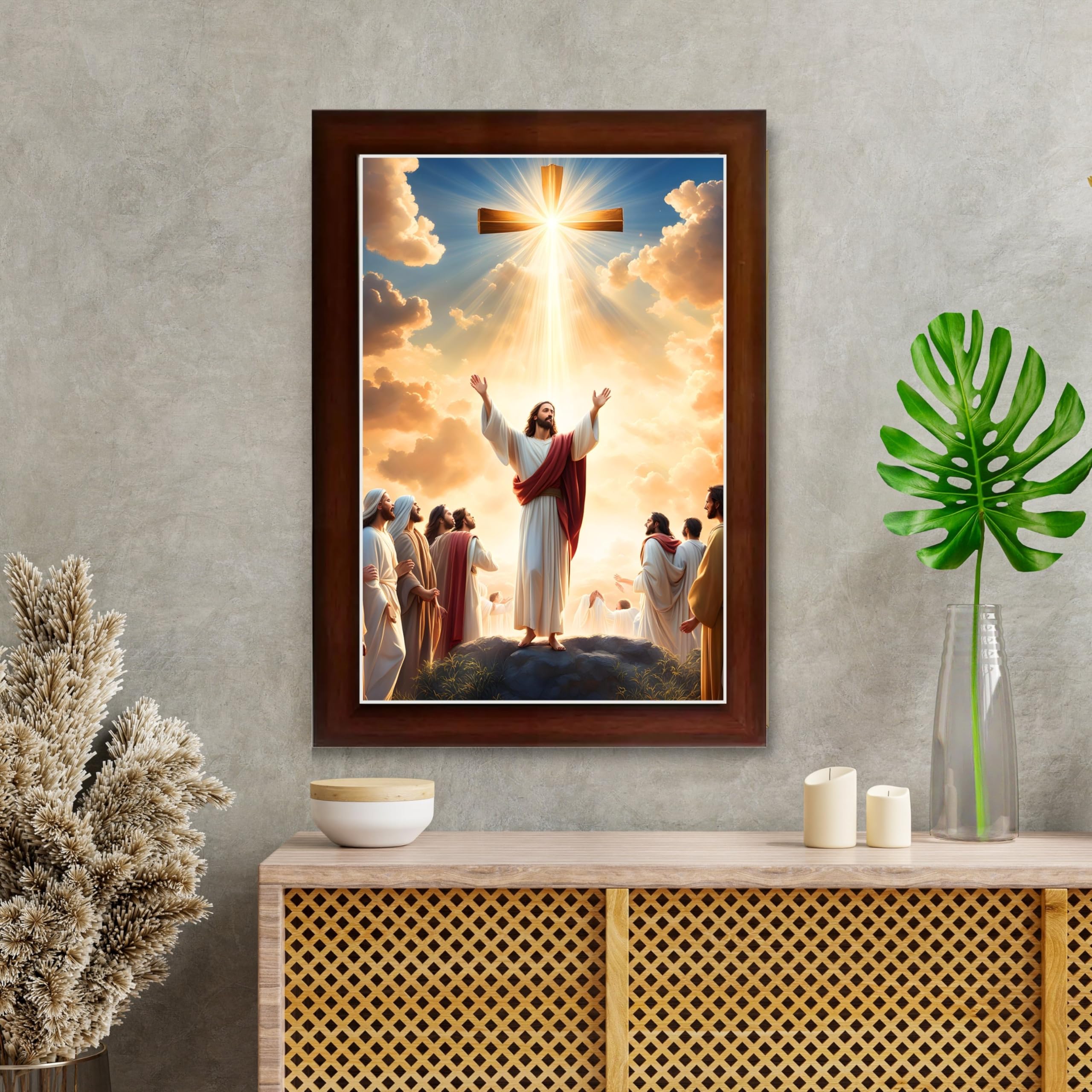 CRAFT QUEST Jesus Christ Photo Frame Spiritual Christian Wall Décor Item for Room and Prayer