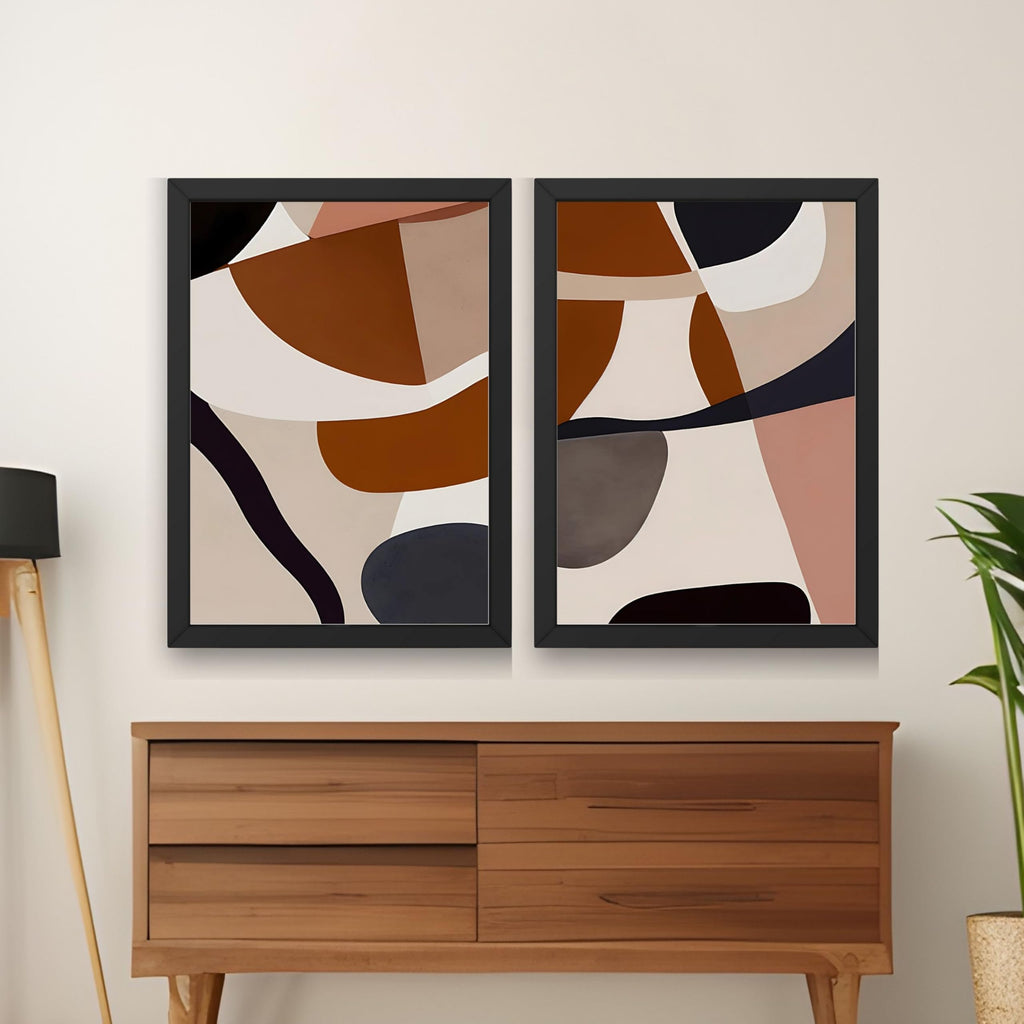 CRAFT QUEST Set of 2 piece Wall Art poster Frame Painting for Wall Decor With Acrylic Glass, living room, Home Office, Restraunt