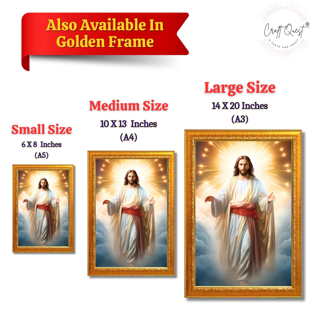 CRAFT QUEST Lord Jesus Christ Blessing Wall Artwork Wood Photo Frame Wall Hanging Gift Item