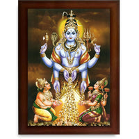 CRAFT QUEST Swarnakarshana Bhairava Swamy With Lakshmi Devi and Kuber Bhagwan Wall Photo Frame | South God Frame for Home, Office, Temple & Gifting