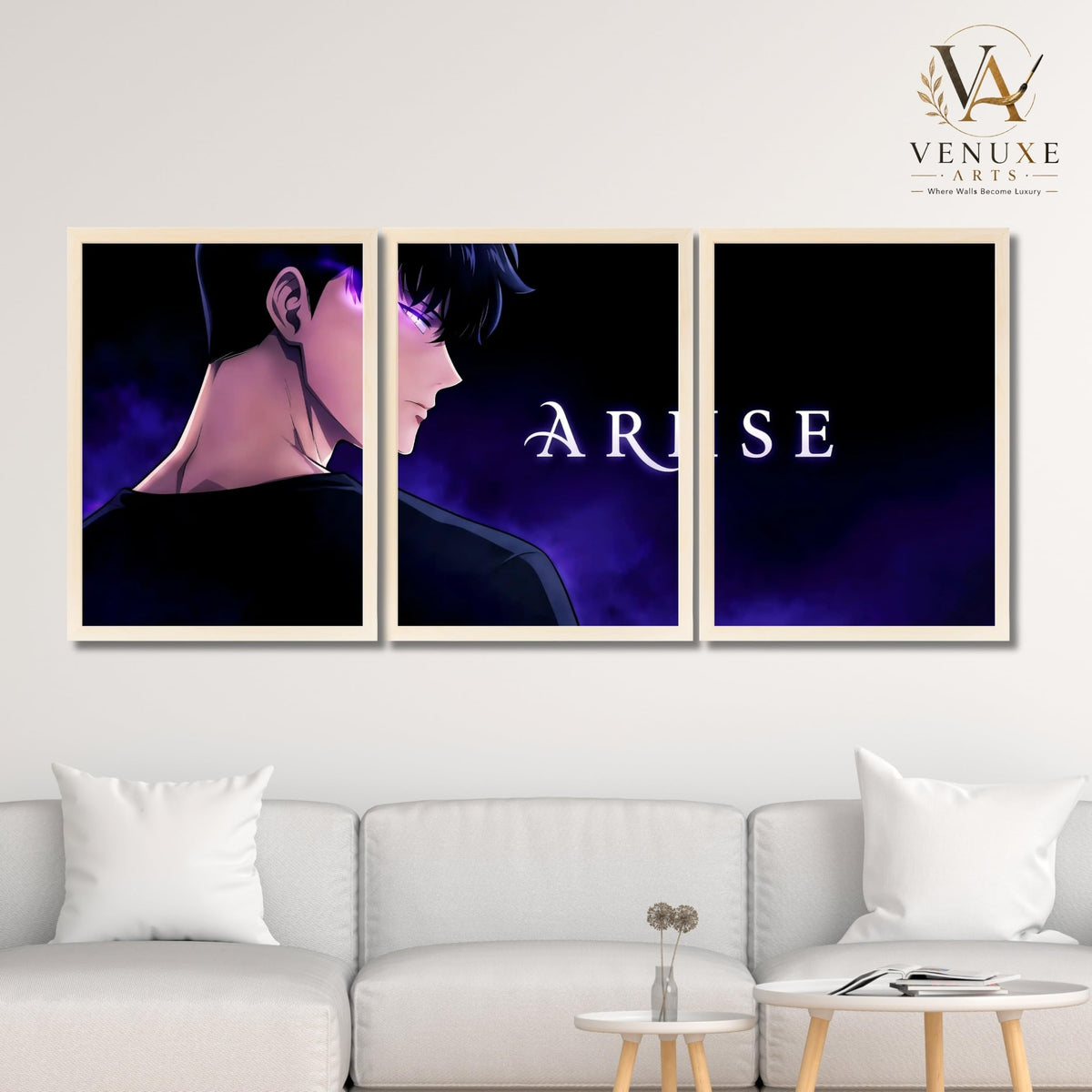 VENUXE ARTS Set Of 3 Anime Characters Wall Framed |Anime Characters Framed Poster for Living Room Bedroom Gaming Room Studio Wall Decor