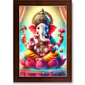 CRAFT QUEST Lord Ganesha Ji Laminated God Photo Frame Wall Decor Mandir Pooja Poster Religious Painting Home Office Gift GA-219