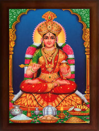 CRAFT QUEST Maa Annapurna devi sitting on throne photo frame with Acrylic glass for Kitchen Worship