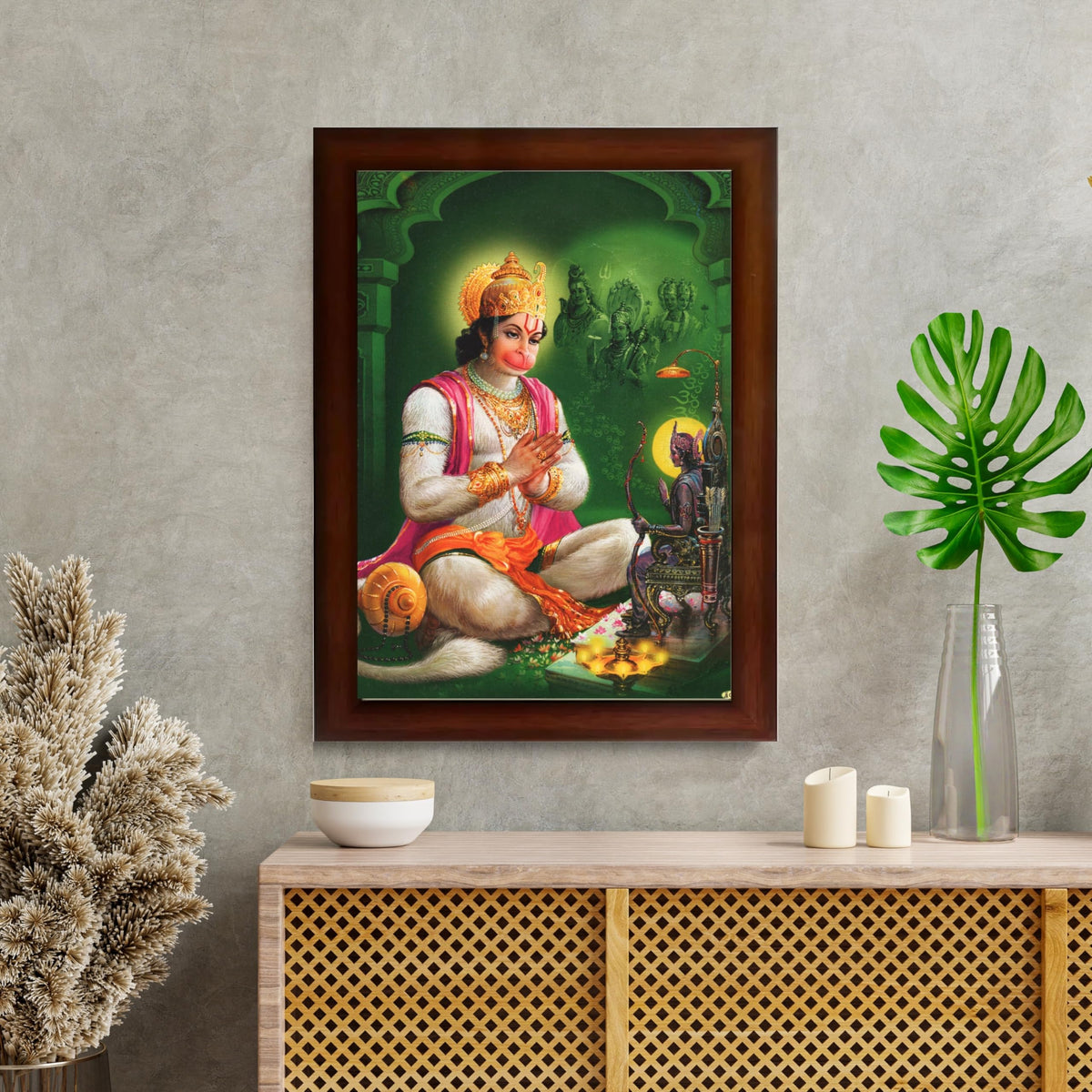 CRAFT QUEST Hanuman JI | Bajrangbali Religious Photo frame home decorative