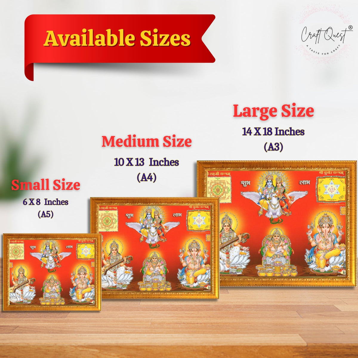 Lakshmi Devi Laxmi Sri Shri Shree Yantra Wall Painting Framed Home Décor, Ideal Spiritual Gift