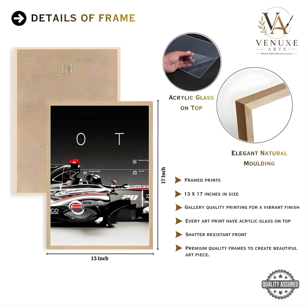 VENUXE ARTS Set Of 3 Big Sports Cars Framed Posters Gift Items for Boys Room Wall Decoration Bedroom Living Room Office Studio Décor | Car Poster Frame for Wall Décor