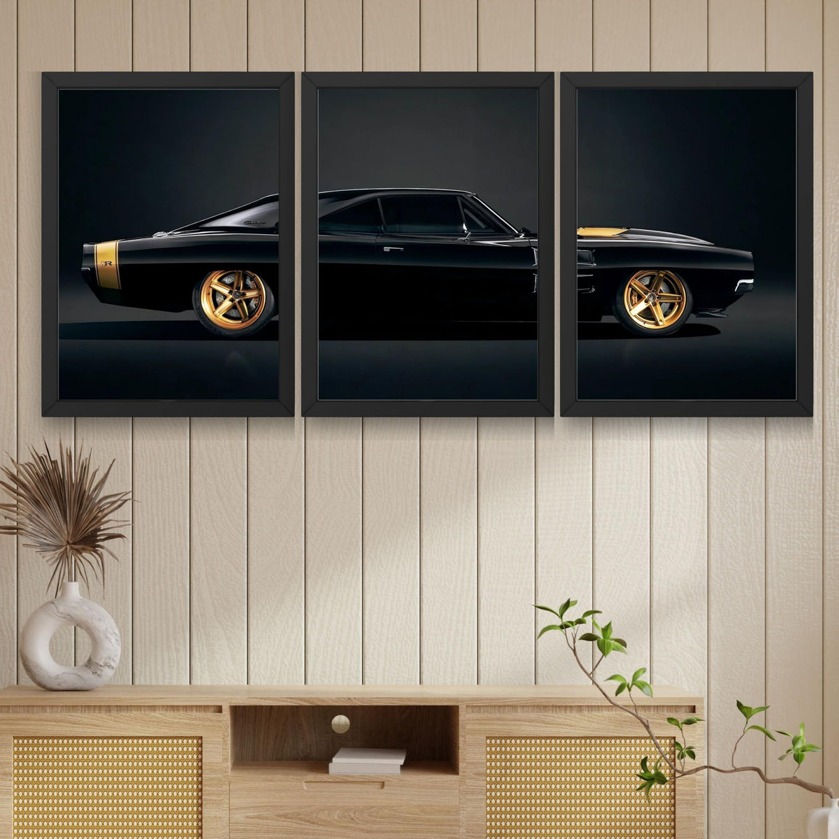 VENUXE ARTS Set Of 3 Big Sports Cars Framed Posters Gift Items for Boys Room Wall Decoration Bedroom Living Room Office Studio Décor | Car Poster Frame for Wall Décor