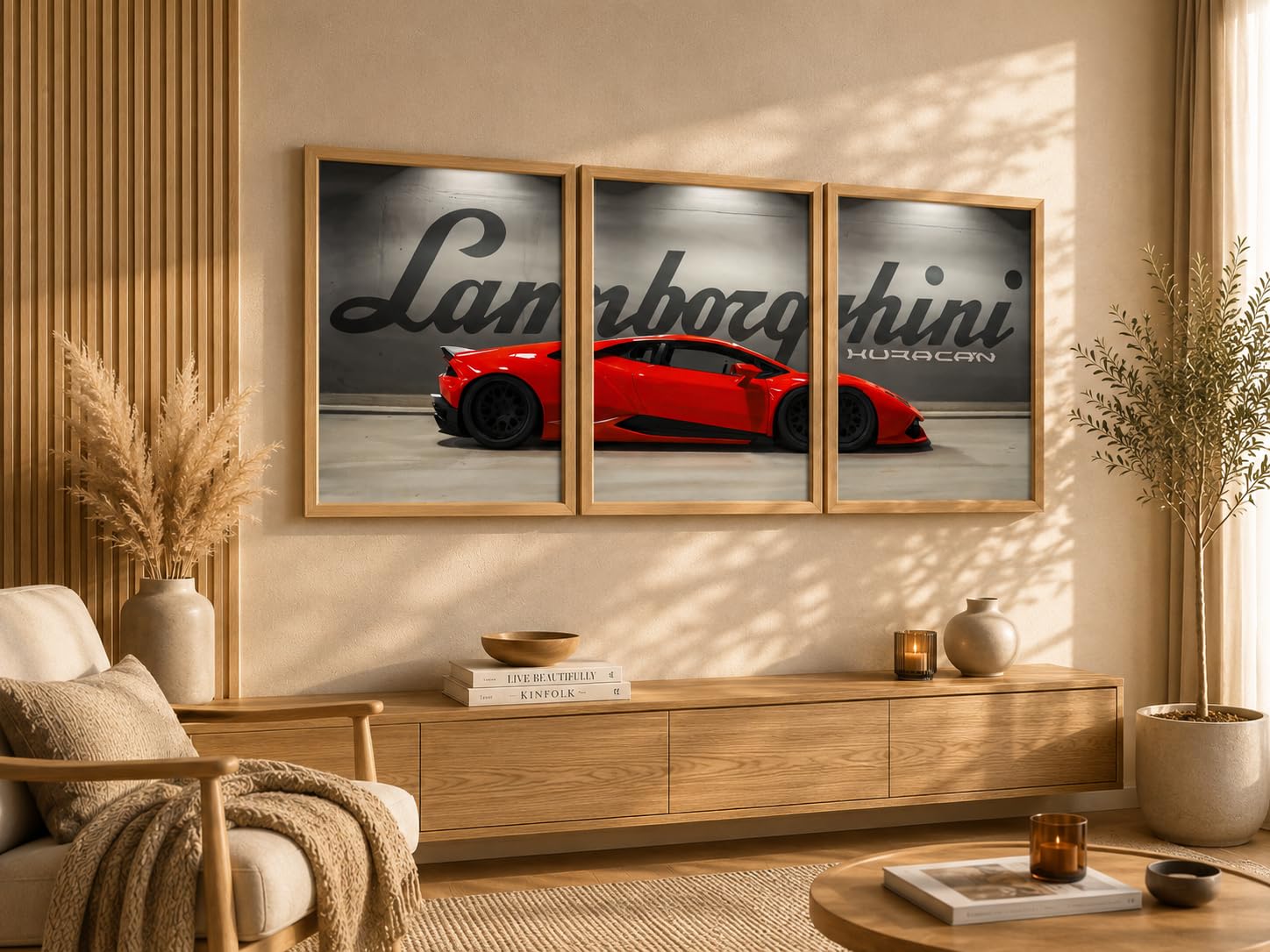 VENUXE ARTS Set Of 3 Big Sports Cars Framed Posters Gift Items for Boys Room Wall Decoration Bedroom Living Room Office Studio Décor | Car Poster Frame for Wall Décor