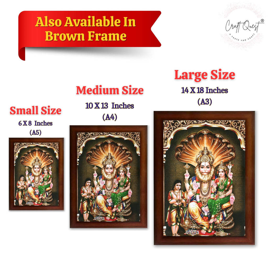 CRAFT QUEST Lakshmi Narasimha Swamy Lord Narsingh Bhagwan Photo Framed | Acrylic Glass, Lightweight | Ideal for Home, Office, Temple & Puja Room, Wall Decor