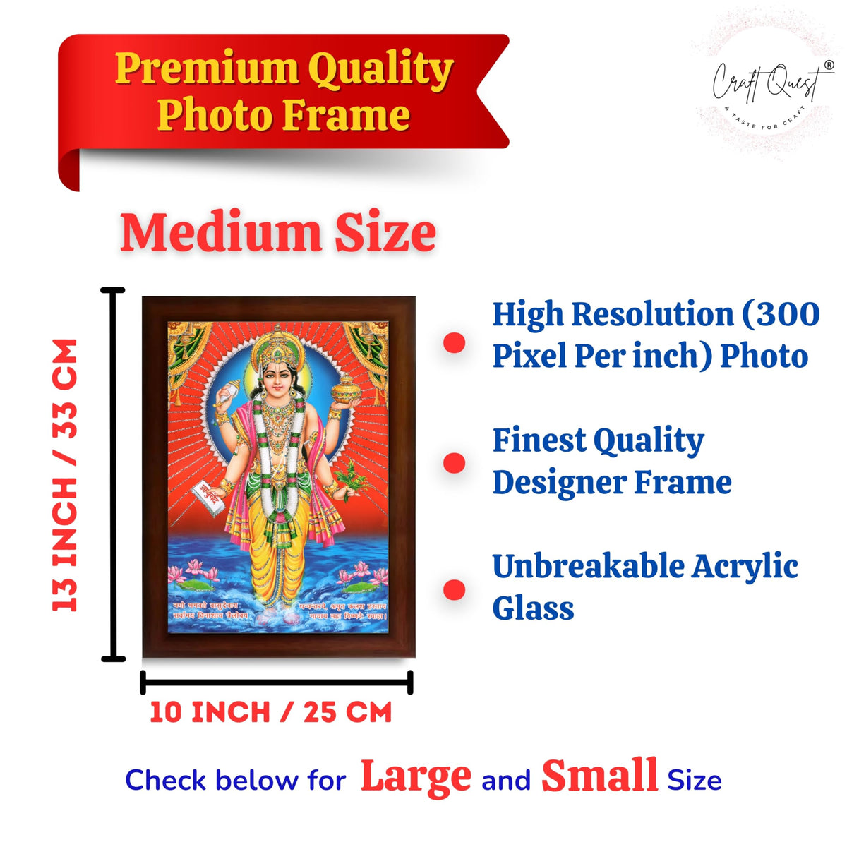 CRAFT QUEST Dhanvantari/Dhanvantri God of Health and Medicine/Ayurveda Photo Frame