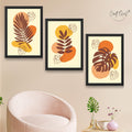 CRAFT QUEST Wall Art Decor Paintings | Set of 3 BOHO Wall Art Frames for Home Decoration | Ideal for Living Room, Offices & Bedrooms