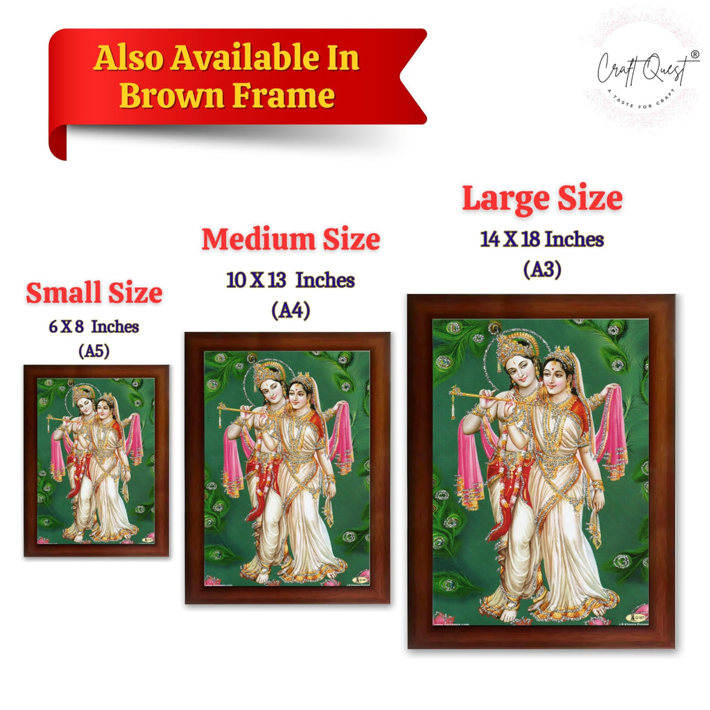 CRAFT QUEST Radha Krishna ji Painting With Frame Wall Paintings for Living Room, Bedroom, Office Décor