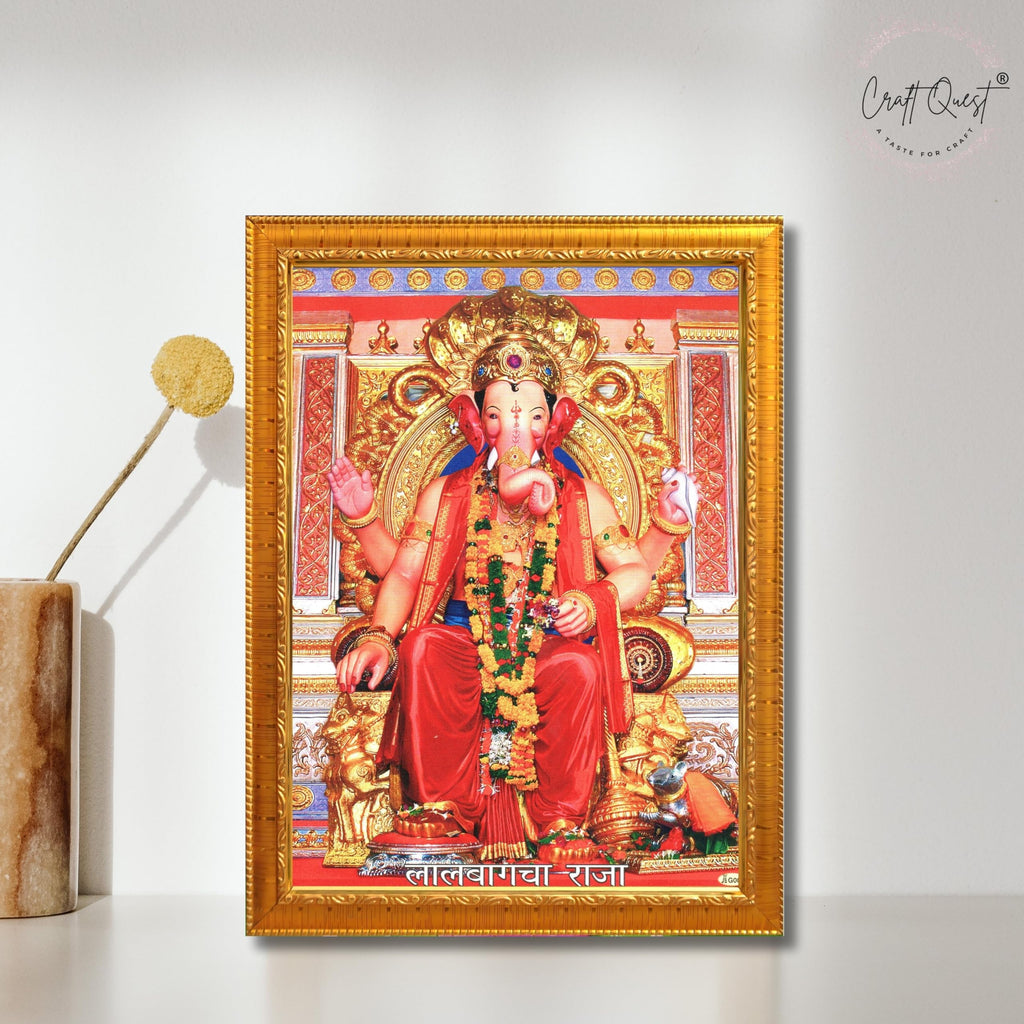 CRAFT QUEST Lord Ganesh ji Modern Wall Painting With Frame For Home and Office Decor,