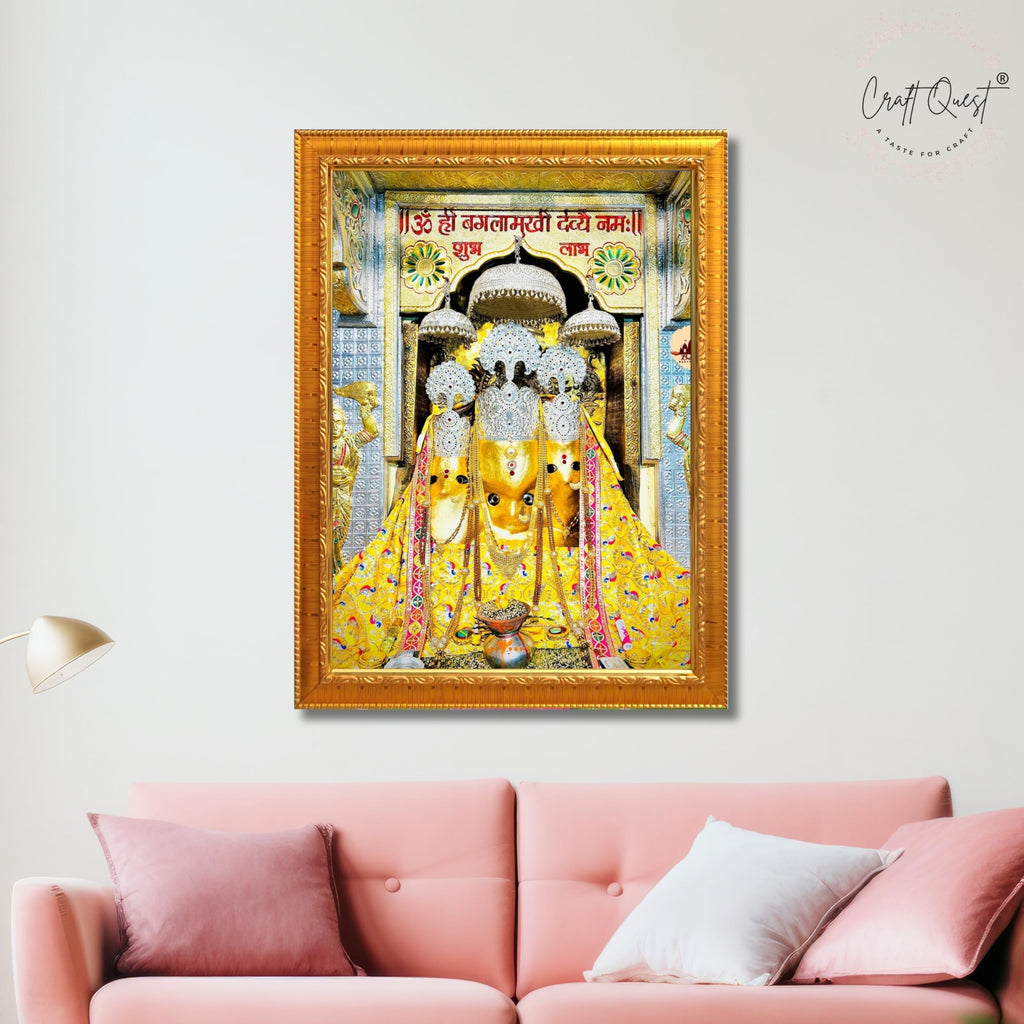 CRAFT QUEST Baglamuklhi maa/mata wodden Religious Photo Frame for Home, Office
