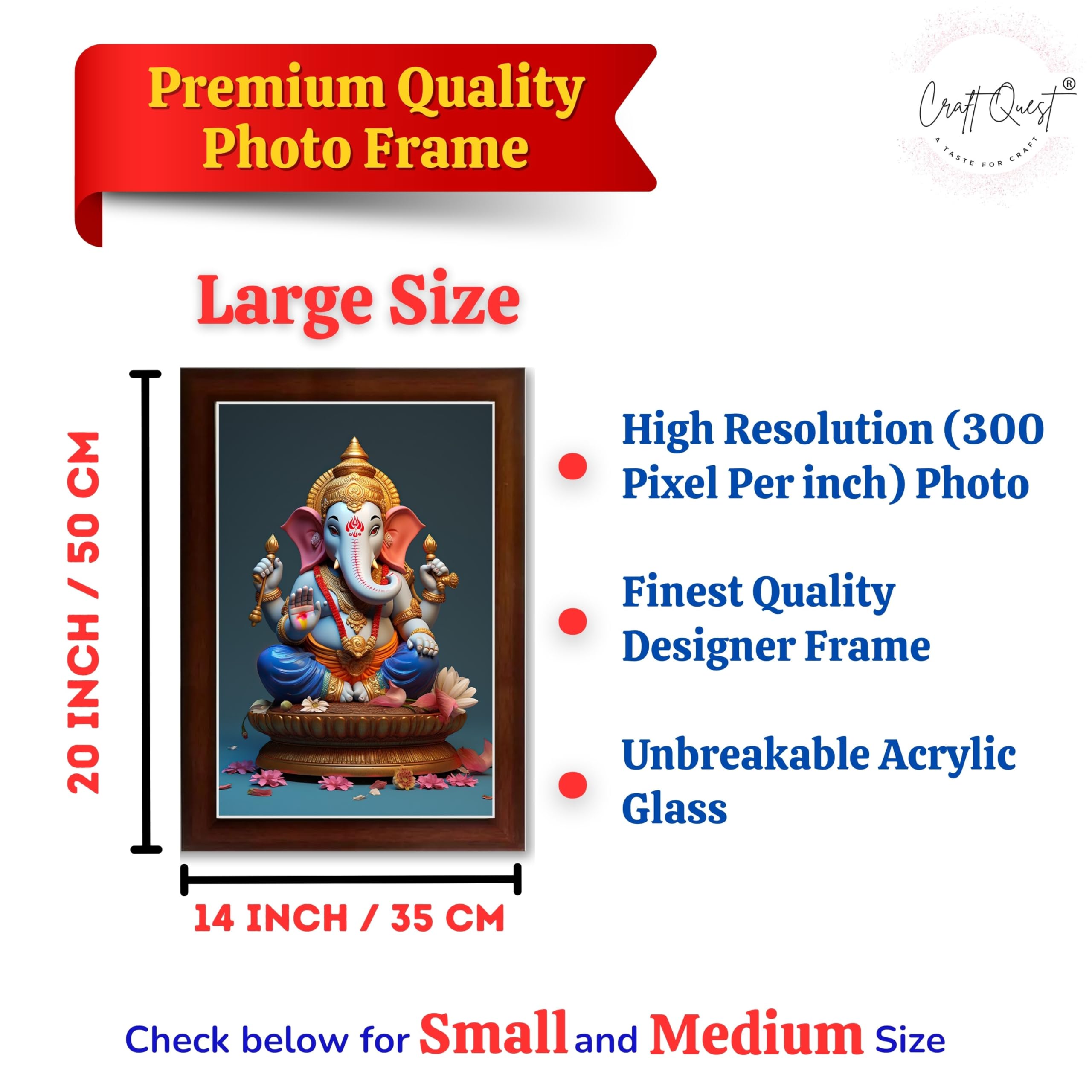 CRAFT QUEST Lord Ganesha Abstract Modern Wall Painting With Frame For Home and Office Décor
